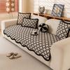 Winter Chenille Check Pattern Sofa Cushion Sofa Cover Leather Sofa Mats Sofa Luxury Non-Slip Arc Edge Seat Soft Couch Cover