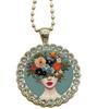 European and American New Flower and Woman Pattern Round Necklace Fashionable and Versatile Accessories
