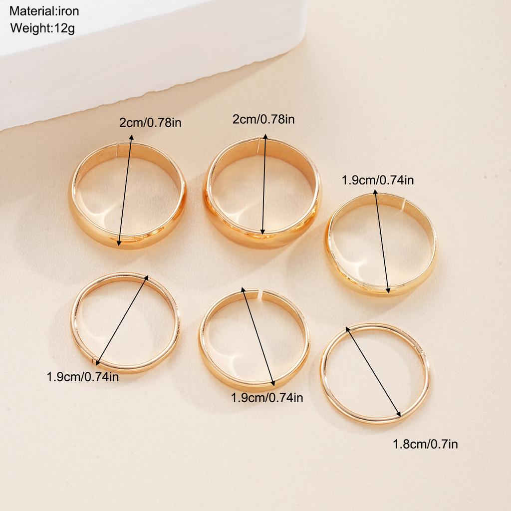 6Pcs Minimalist Plain Band Ring Set For Women Gold Plated Stackable Simple Dainty Stacking Rings Daily Wear Jewelry Gifts 2026