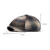 Autumn Winter Tie-Dyed Cap Men's British Newsboy Cap Warm Beret Plaid Octagonal Cap