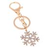 New Arrival Gold-color for Woman Ladies Crystal Snowflake Keychain Jewelry Key Ring Pendant