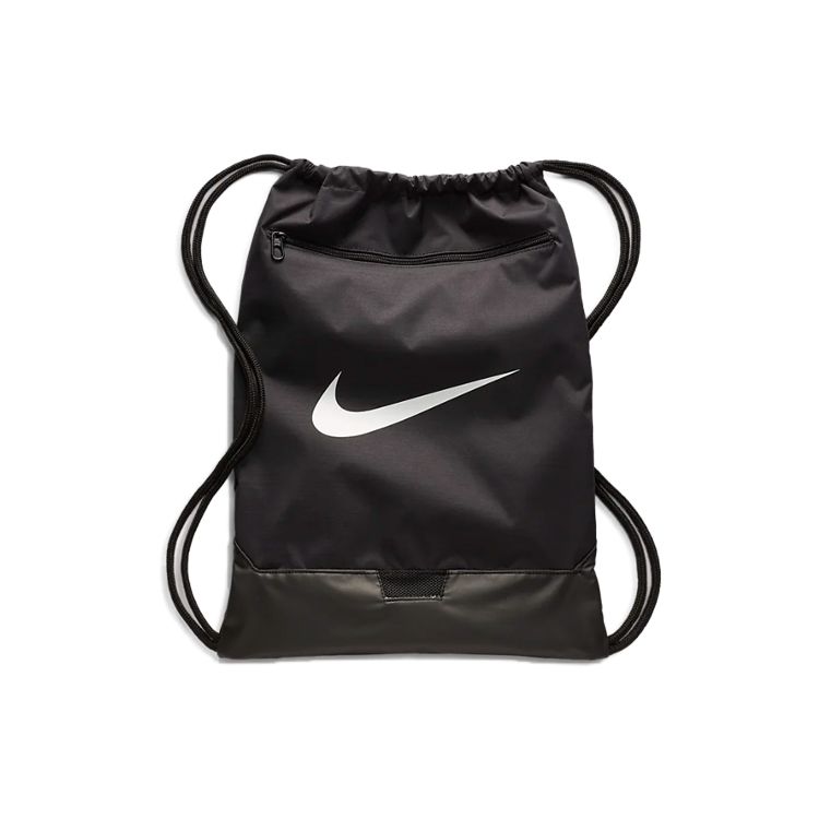 Nike Brasilia Series White Logo Drawstring Training Polyester Fitness Backpack Unisex Backpack Black BA5953-010 Black