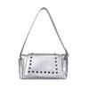Korean Style Rivet Tote Shoulder Bag: Large Capacity, Versatile, High-End Motorcycle Bag for Women
