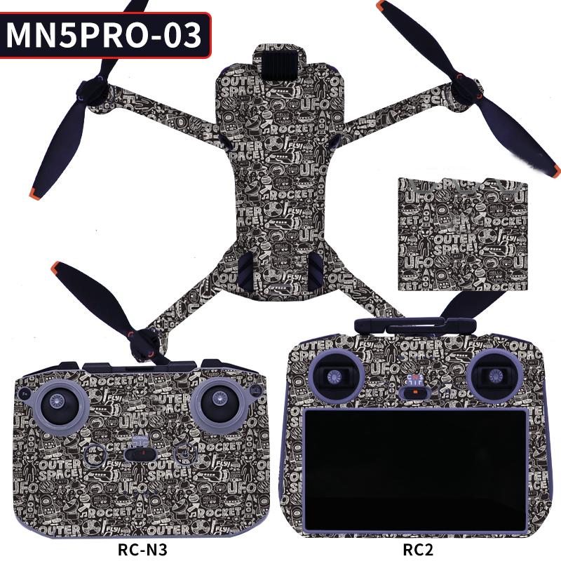Decorative Sticker Kit for DJI Mini 5 Pro Waterproof Anti-Scratch Skin for Drone, Controller & Battery Manager