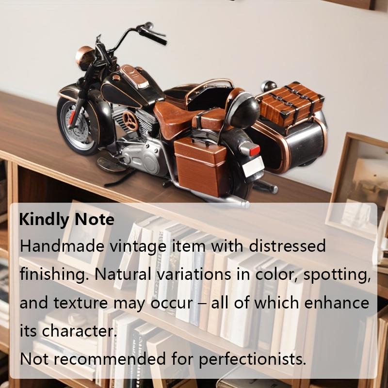 1 Stück 40 cm/15,75 Zoll Vintage Eisenmotorrad mit Beiwagen Dekoration, Retro Metall Wandkunst für Zuhause, Bar, Geschäftssammlung, Langlebige Eisenkonstruktion,