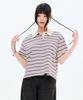 CHASECULT Women'S Striped Collared Short Sleeve T-Shirt-Fbrg5791D0A