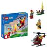 City Fire Helicopter Building Blocks Toy Abs Plastic Construction Set For Boys And Girls Perfect Gift For Kids 15.7*14.1*4.5cm Packaging