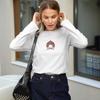 Cotton Long-sleeved T-shirt Foreign Style Niche Temperament Popular Printing Loose Casual Top Women