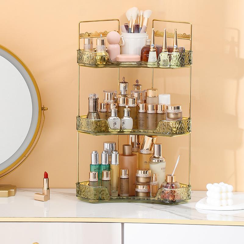 Corner Storage Rack for Bathroom and Kitchen: Organize Cosmetics, Skincare, Perfume, and Lipstick