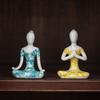 Ceramic Yoga Girl sculptures and figurines Creative Zen Home Room Office Yoga Room Table decoration and accessories