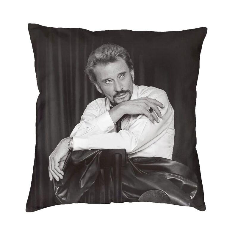 Johnny Hallyday Pillow Home Decor Fashion French Rock Singer Cushions for Sofa Square Pillowcase