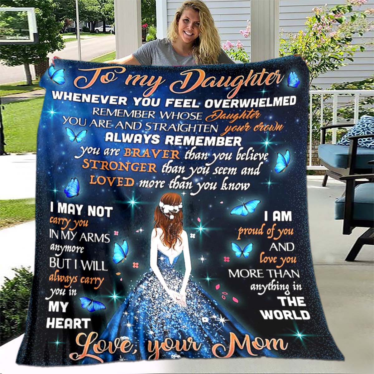 

Моїй доньці Ковдра Конверт Ковдра Мама любить тебе Моє серце Тобі Кинь ковдру Подарунок для дочки Домашній декор 130x150cm