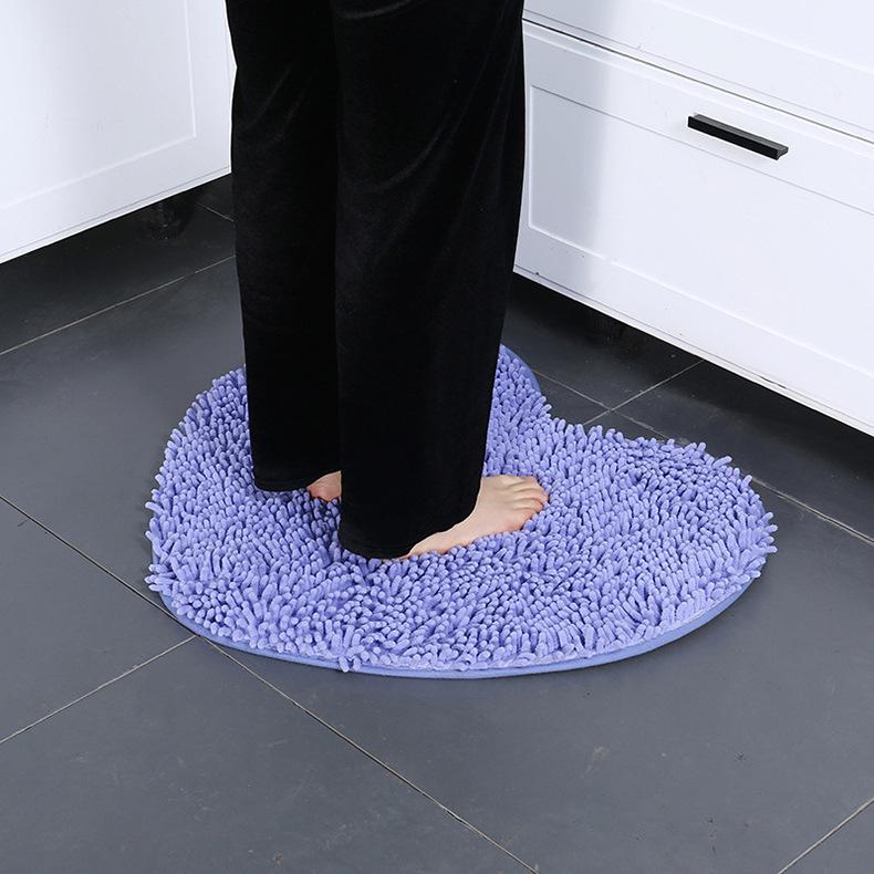 Chenille Heart Carpet Water Absorption Anti-Slip Mat Bathroom Toilet Door Mat Carpet Toilet Foot Mat