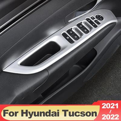 Para Hyundai Tucson NX4 2022 2023 Hybrid N Line Car Window Glass Lift Switch Painel de apoio de braço Guarnição Capa Acessórios Interiores