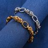 10mm Stainless Steel Punk Knot Bracelet Link Oval Chain for Women Men Hiphop Rock Boy Hand Chain Wristband Anklets Metal Jewelry