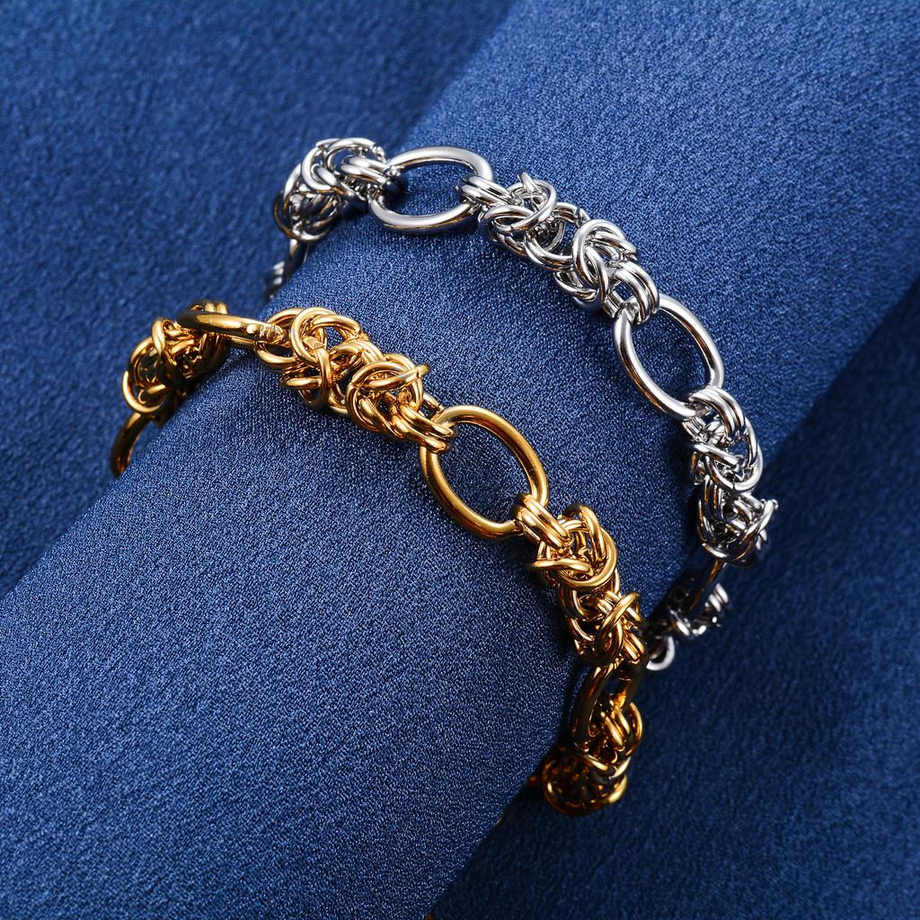 10mm Stainless Steel Punk Knot Bracelet Link Oval Chain for Women Men Hiphop Rock Boy Hand Chain Wristband Anklets Metal Jewelry