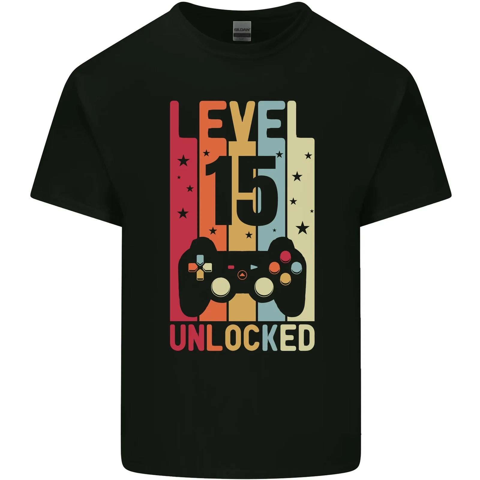 15th Birthday 15 Year Old Level Up Gamming Kids T-Shirt Childrens 3XL