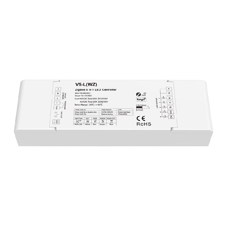 Skydance 5 in1 RGB+CCT LED Controller V5 V5-M V5-L 5 Channel 2.4G HZ WiFi/RF LED Dimmer RGB+Color Push