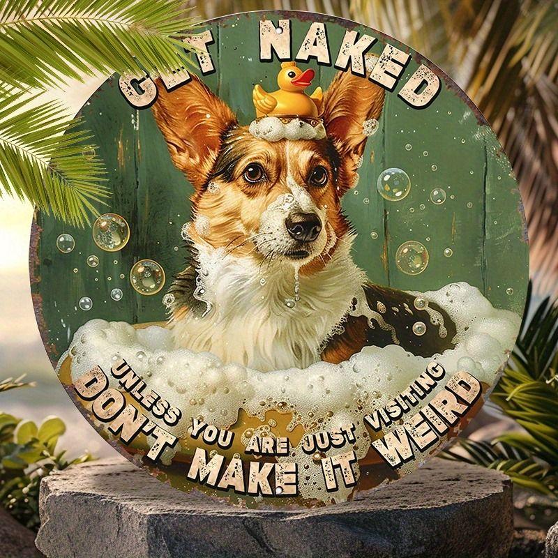 20cm Round Aluminum Pet Sign Retro Animal Lover Gift Wall Decor