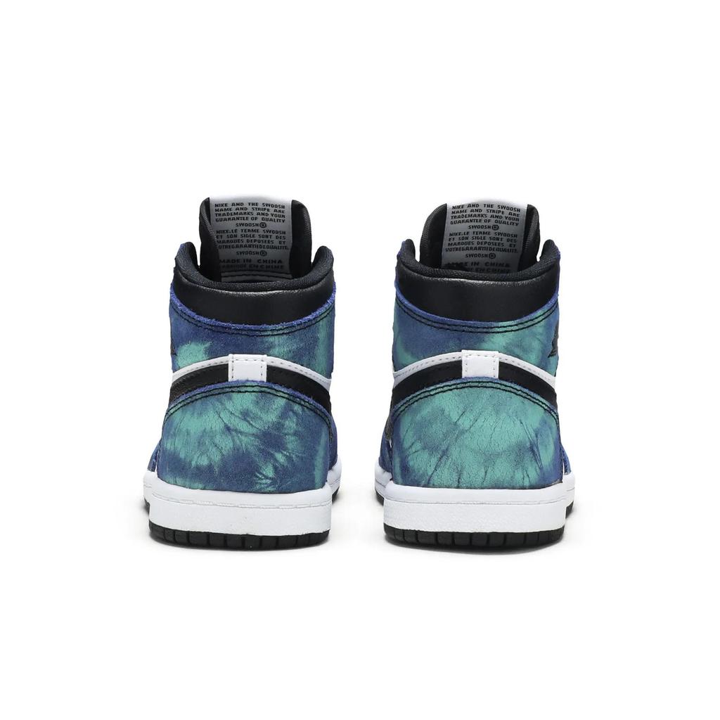 Air Jordan 1 Retro High OG Toddler 'Tie-Dye' (Unisex) White / Black / Aurora Green Toddler Shoes CU0450 100