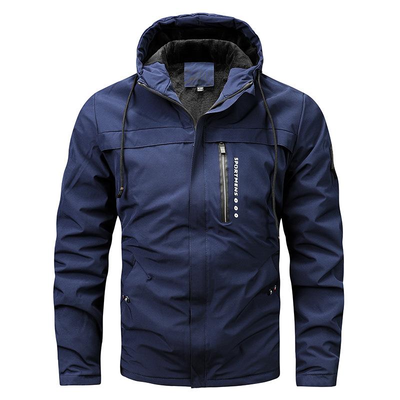 Winter Plus Size Fleece Jas met Capuchon Outdoor Casual Herenjas Jas