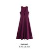 2025 Spring Women's European & American Style Deep V-Neck Sleeveless Long Dress