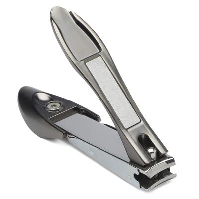 Nail Clippers with Catcher Heavy Duty Stainless Steel Fingernail and Toe Nail Cutter with Curved Surgical Blades and Nail File Ergonomic Handle with