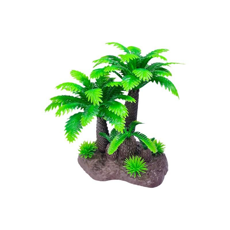 Aquarium Decor: Plastic Simulated Aquatic Plants & Coconut Tree Ornaments
