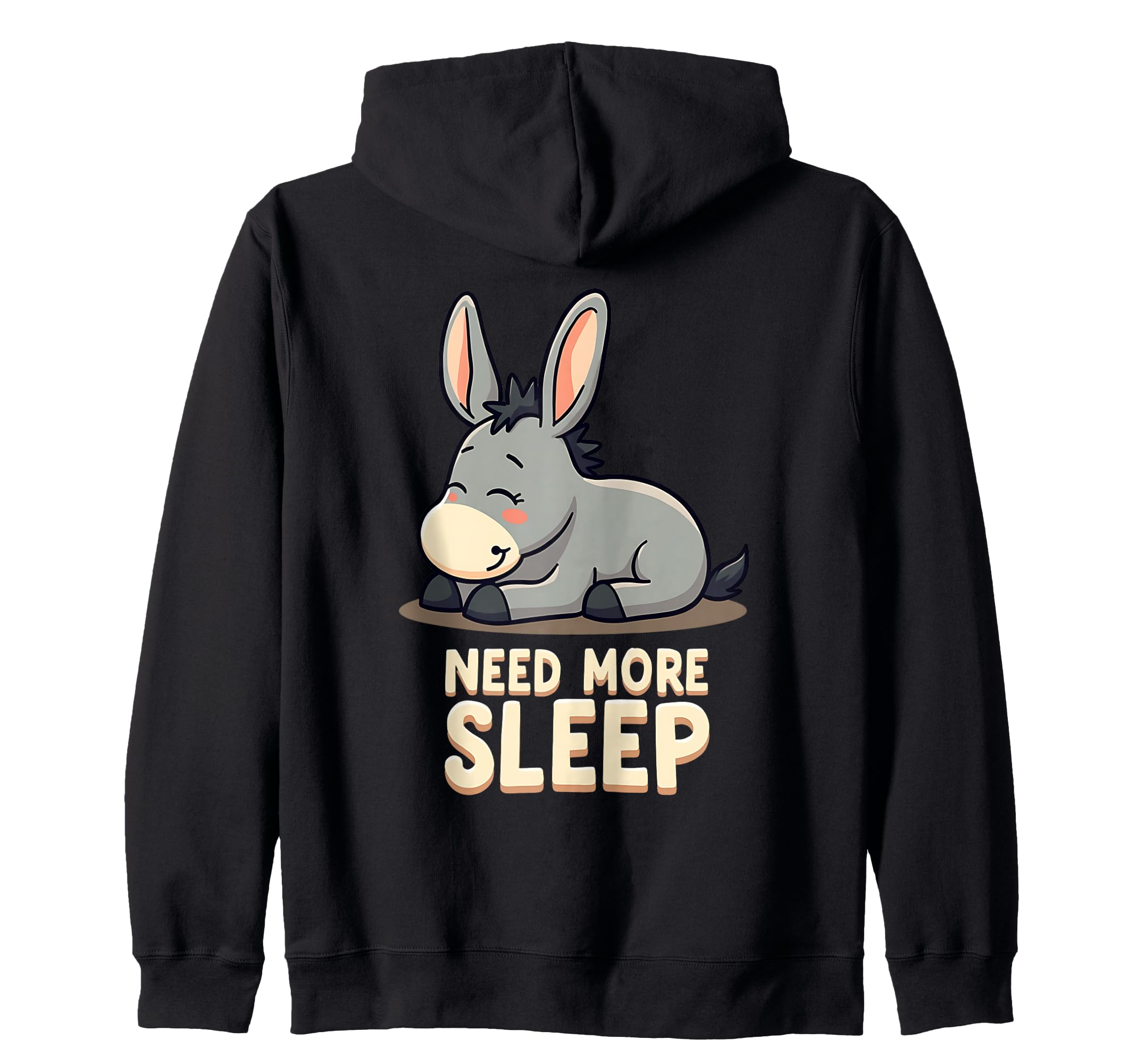 

Need More Sleep Cute Donkey Pajama Theme Zip Hoodie чёрный
