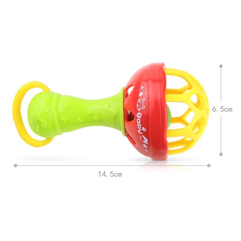 Baby Soft Rubber Rattle Children Early Childhood Biting Bell Toy Bee Hand Bell Rattle Dumbbell Baby Toy 0-12 Months