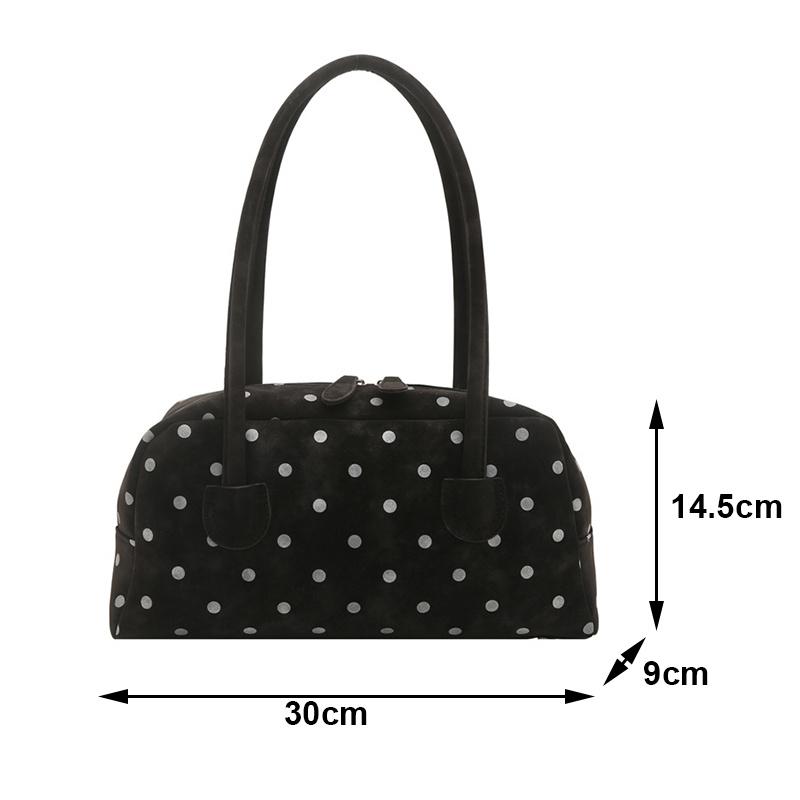 Yogodlns New Large Capacity Shoulder Bags Zipper Polka Dot Bowling Underarm Bags For Women Minimalist Shopper Handbag