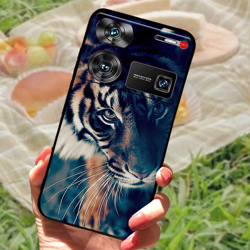 Shockproof Funda For ZTE Nubia Z60 Ultra Case Silicon Black Soft Bumper for Nubia Z60 Ultra Phone Cases Z60Ultra Cartoon Shell
