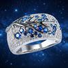 Finger Ring Zinc Alloy Plum Blossom Design Polished Finish Women Ring with Cubic Zirconia Inlaid Jewelry Gift