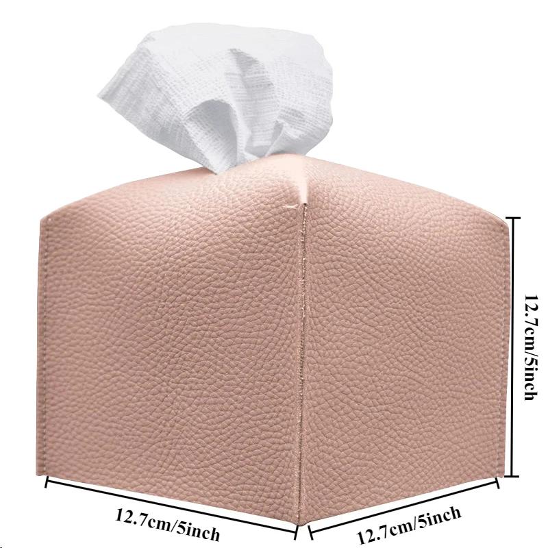 High Quality PU Leather Handbag Purse Tissue Box Holder Home Solid Color Storage Box Napkin Holder Tissue Boxes Napkin Holder