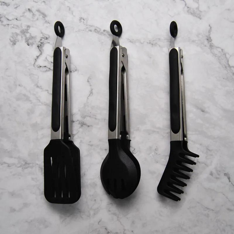 Kuchyňské kleště Nerezové kleště Nylonové nepřilnavé kuchyňské klipy Venkovní grilování salát pečivo nářadí Kuchyňské doplňky