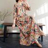 Travel Round Neck Vintage Long Flesh Covering Dresses