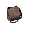 COACH Willow 24 turn-lock detachable shoulder strap pebbled leather bucket bag hand-held crossbody bag medium women's dark stone gray