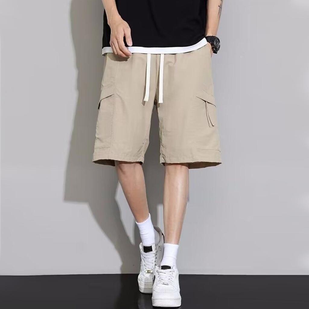 Men's Summer Multi-Pocket Cargo Shorts Men's Casual Fashion Color Loose Cargo Shorts