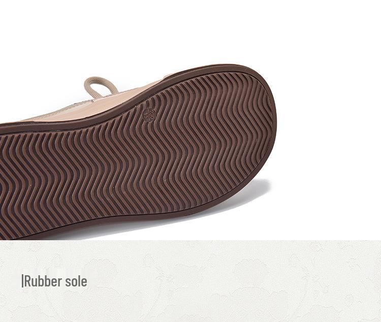 Women's Round Toe Lace-Up Leather Sneakers - 2025 Spring Collection