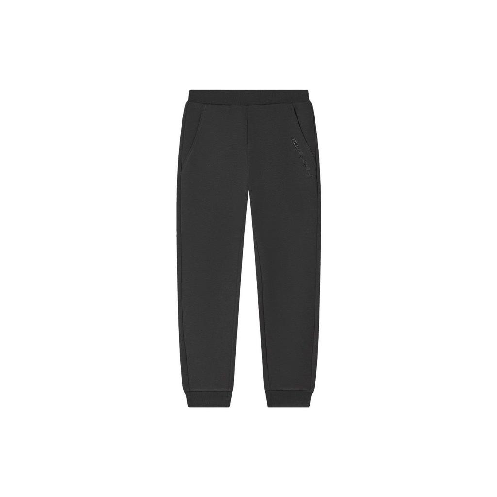 Fila Embroidered Print Cuffed Knit Sports Pants Women Bottoms Black F11W348603F-BK