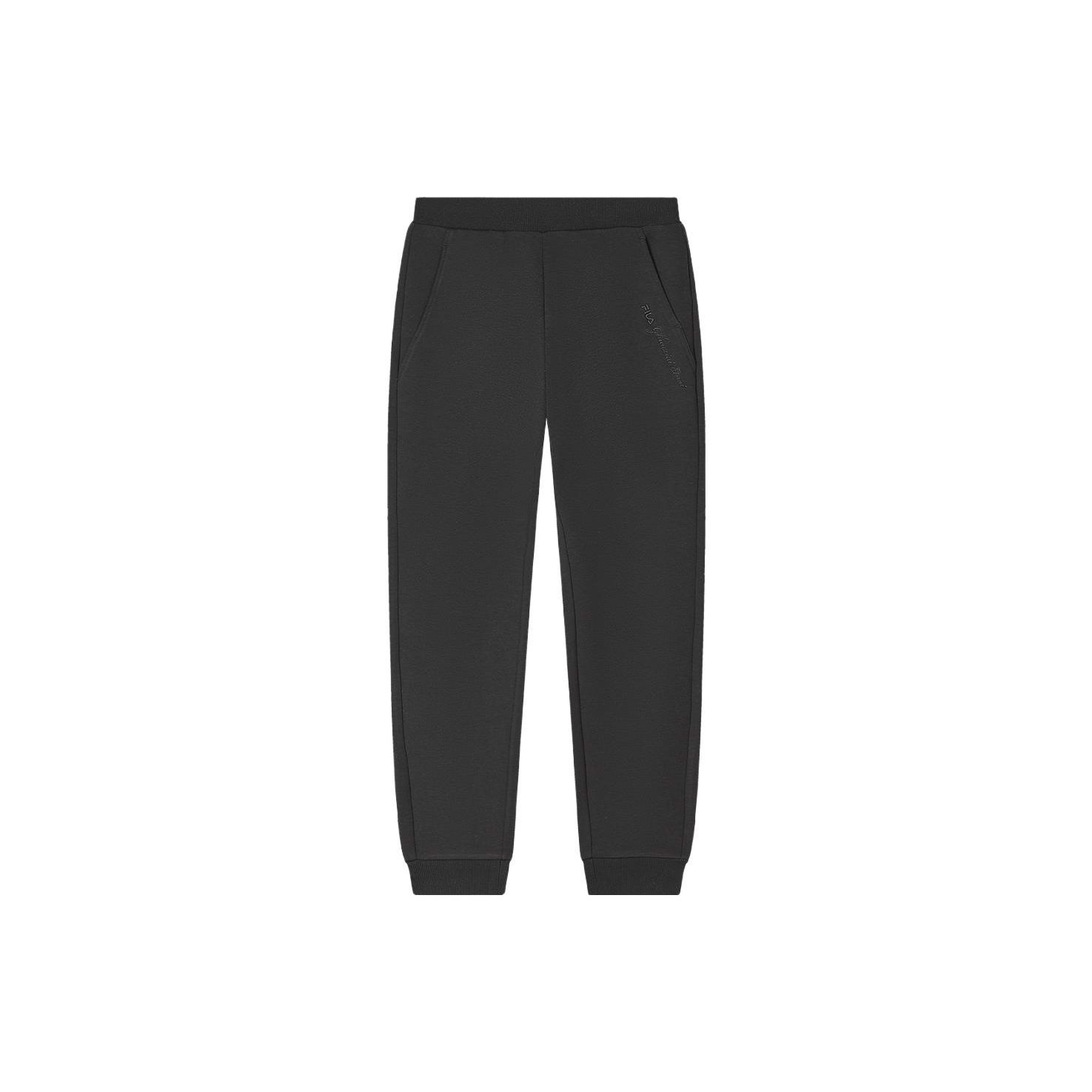

FILA Embroidered Print Cuffed Knit Sports Pants Women bottoms Black F11W348603F-BK S