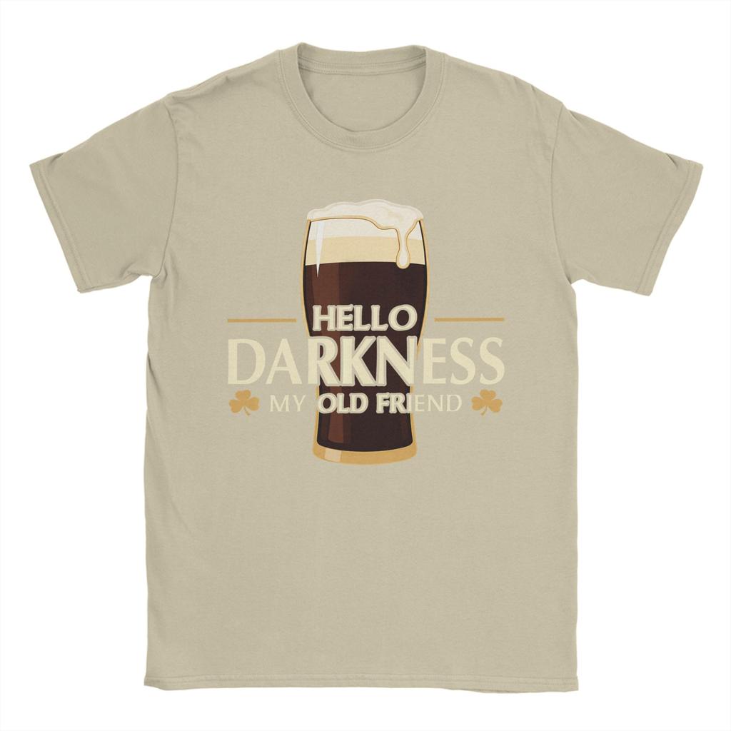 Unisexs TShirts Hello Darkness My Old Friend Irish Beer St Funny Pure Cotton Tees Short Sleeve  T Shirt Crew Neck Tops Plus Size