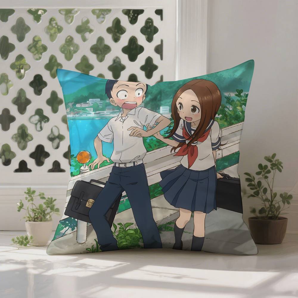 

Аниме Подушка Мастер поддразнивания Такаги-сан Наволочка Защита от пылевых клещей Наволочка Невидимая молния Шелковистый короткий плюш Чехол для диванной подушки 12x12Inch