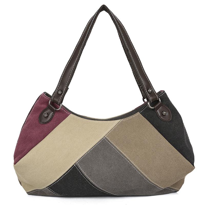 Fashionable and Color-blocked Underarm Bag Casual Large-capacity Single-shoulder Bag