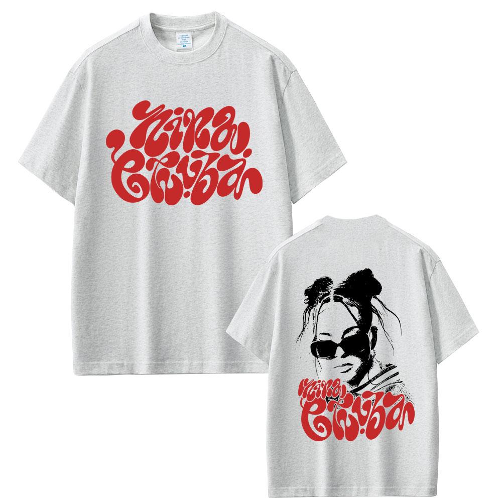 2025 Summer Rapper Nina Chuba Face Graphic Men Women Hip Hop Fashion Short Sleeve 100% Pure Cotton Printed Leisure T-shirt