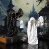 Ghost Wizard Lantern Figurines Dark Mysterious Home Decor Halloween Creative Props Scary Sculptures for Spooky Atmosphere