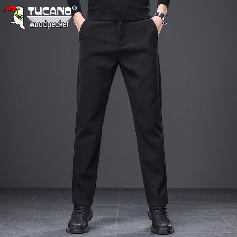 Tucano Men's Autumn/Winter Straight-Fit Business Casual Woolen Trousers