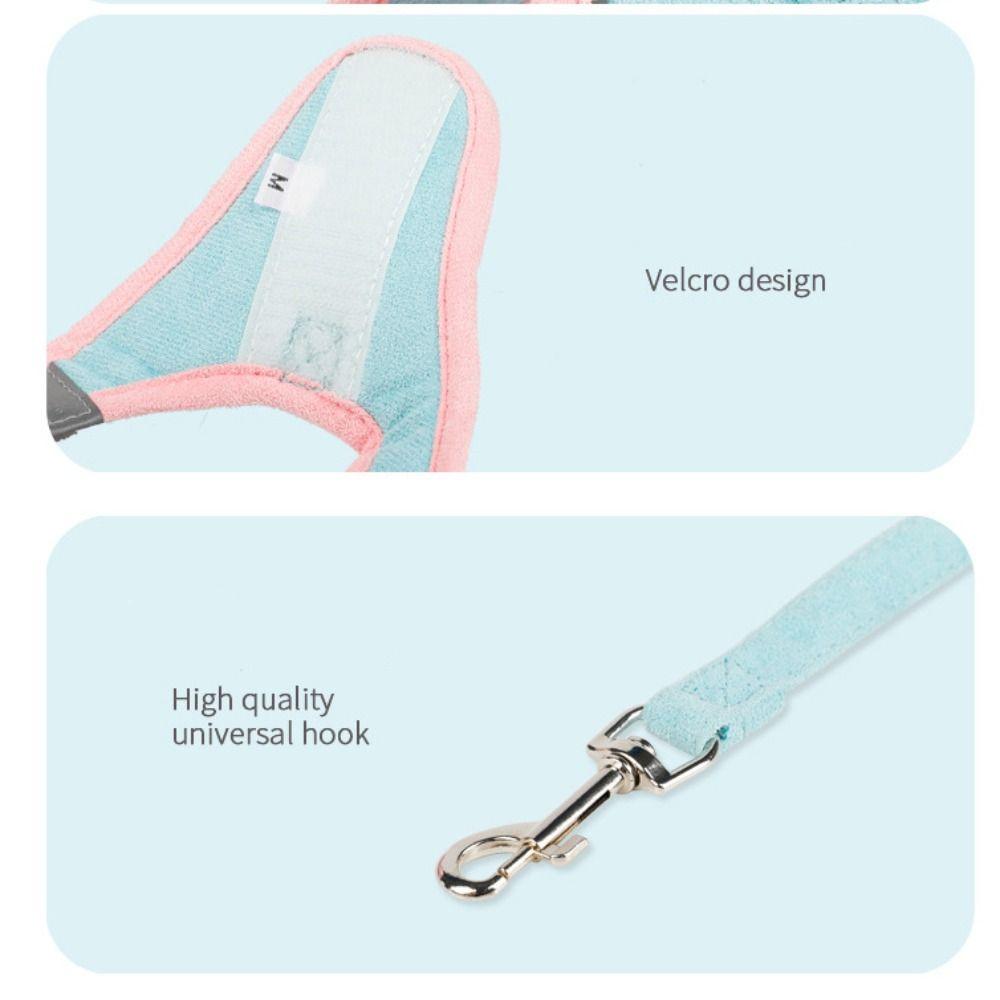 Atmungsaktives Katzengeschirr-Weste Reflektierendes Hundeleinen-Set Katzenzubehör Haustier-Brustgeschirr Kleintiere