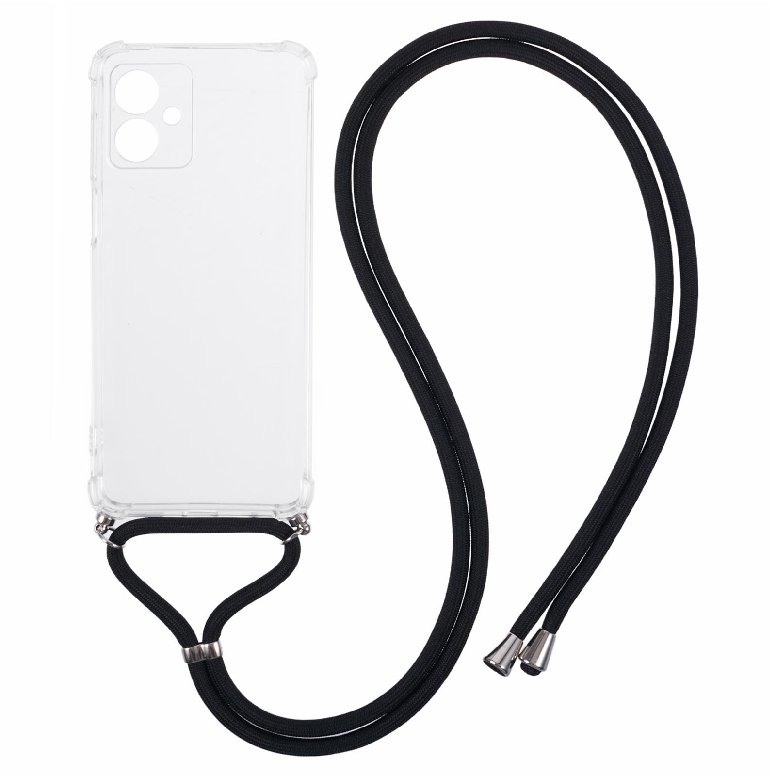 

For Motorola Moto G14 4G Case Reinforced Corner TPU Clear Phone Cover with Lanyard A