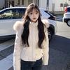 Hooded Fur Collar Cotton Jacket Women's Winter American Retro Thick Warm and Cold Resistant Short Bread Jacket